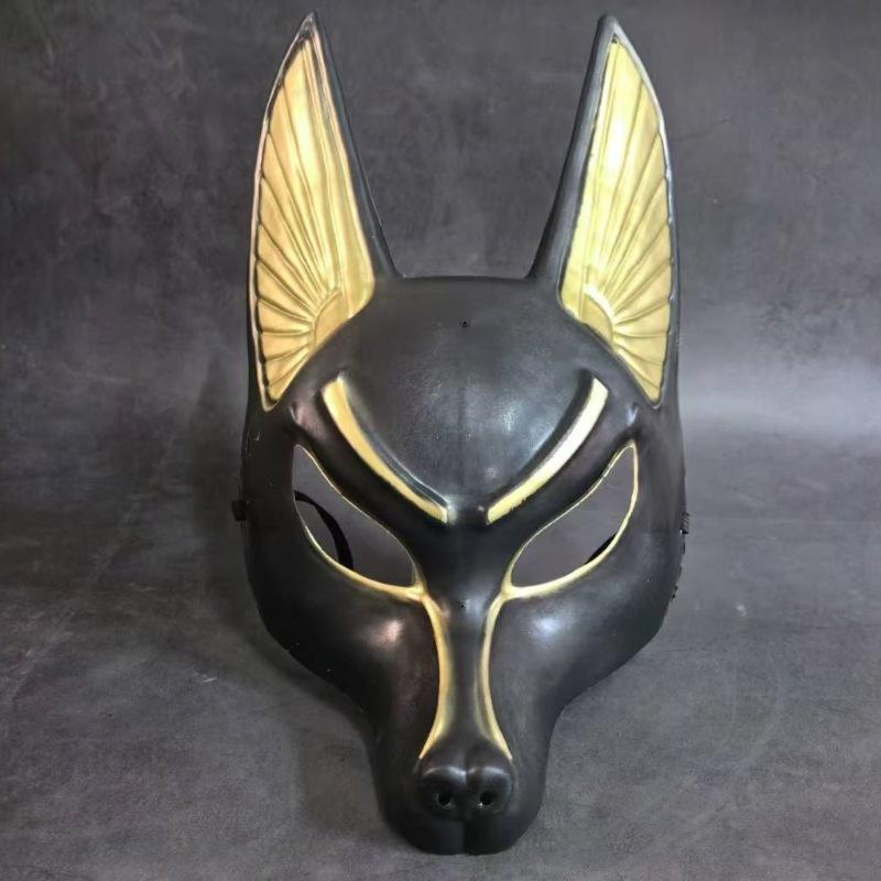 1 ks Helma Vlčí hlava Kostým Párty Show Rekvizita Starověký Egypt Vlk Cosplay Obličejová maska Halloween Maškarní ples Hračka