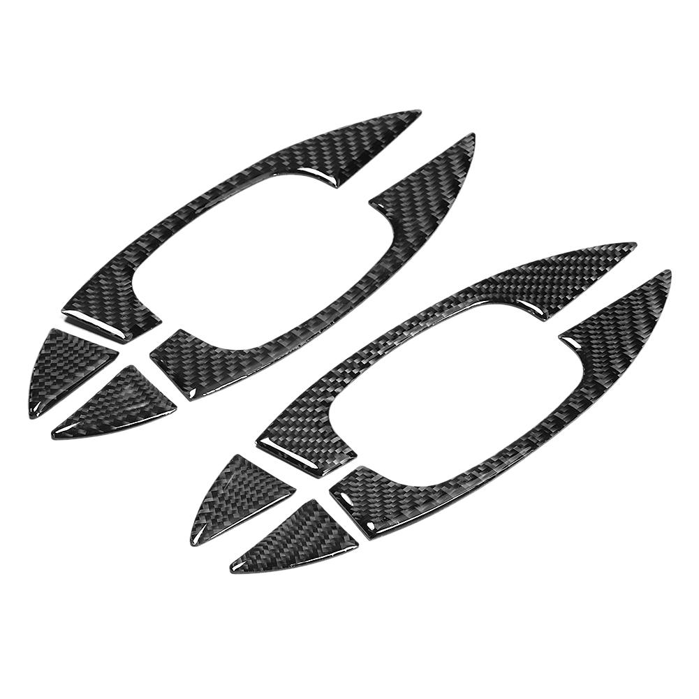 

8Pcs Set Car Exterior Carbon Fiber Door Handle Trim Cover Decoration Accessories Left Hand Driving Fit for VW Touareg