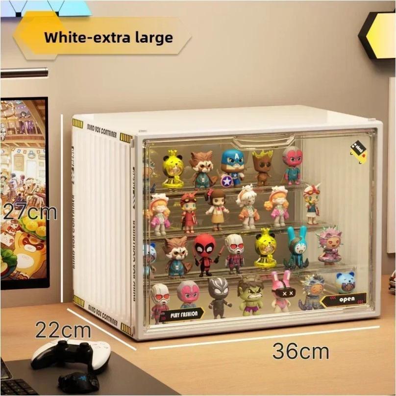 Containerisierte Designs Acryl-Organizer für Sammlerfiguren und Blindboxen Hochauflösende transparente Miniatur-Vitrine