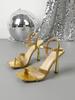 Autumn 2025 Rhinestone Platform Stiletto Sandals with Ankle Strap