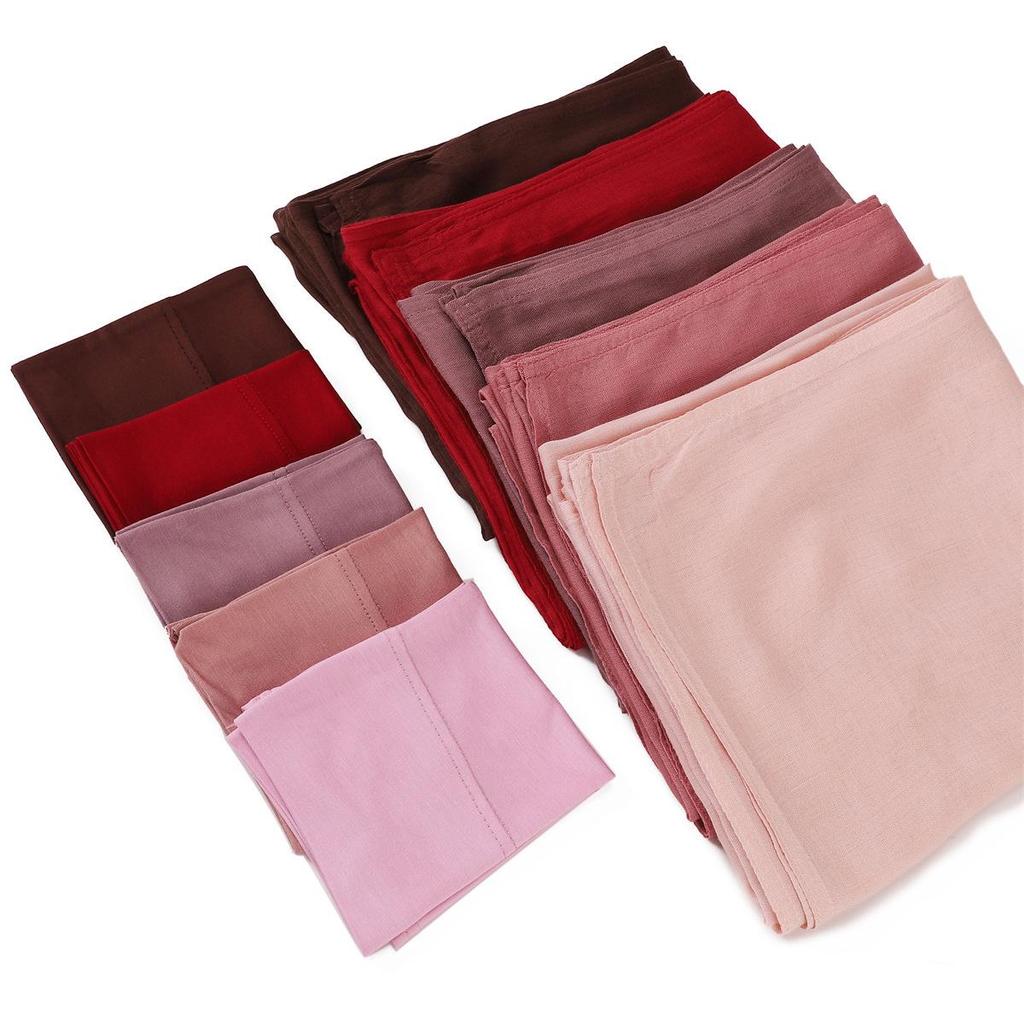 Ensemble Écharpe et Bonnet en Rayonne-Coton: Grand Écharpe + Chapeau Tube à Bord Large Assorti