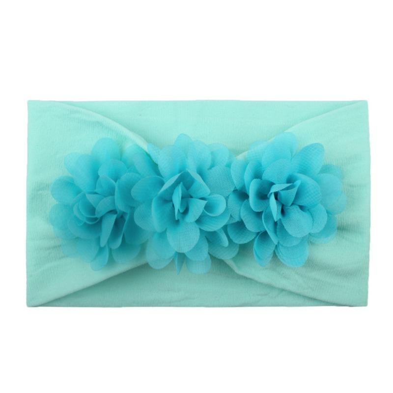 

Baby nylon hair accessories infants and toddlers do not hurt the skin three small flowers headscarf children hairband hairband broken hair