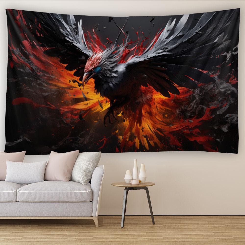 Fierce Eagle Flame Phoenix Tapestry Wall Hanging Cloth Multiple Sizes Home Decor Bedroom Background Poster