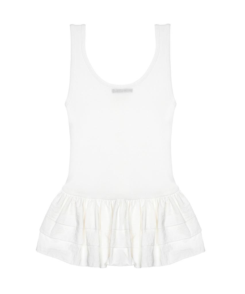 Nigaennikol Nicole Multi Frill Sleeveless Top_Ivory