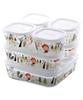 Heat-Resistant Glass Storage Containers, Shinji Kato Precious Red Hood, Set of 7, Pack & Microwave, PS-PRNSNA71