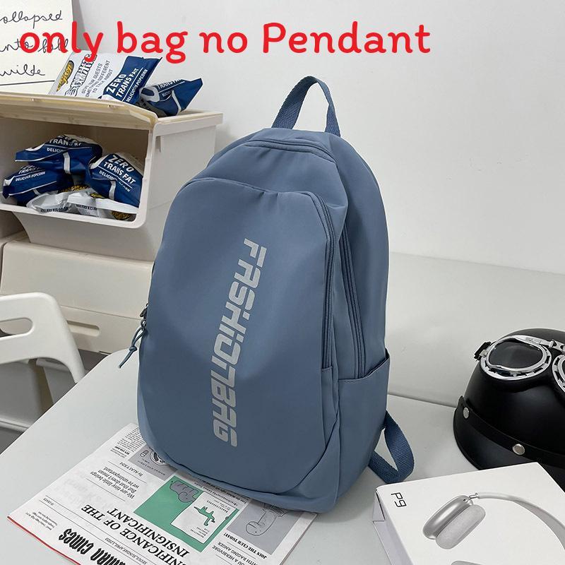 

Nylon School Backpack For Teens With Durable Zipper And Phone Pocket For Daily Use Blue No Pendant