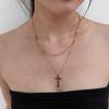 Titanstahl Kreuz Halskette Für Frauen Mit Geometrischem Design Und Vergoldung Perfekt Für Freizeitkleidung