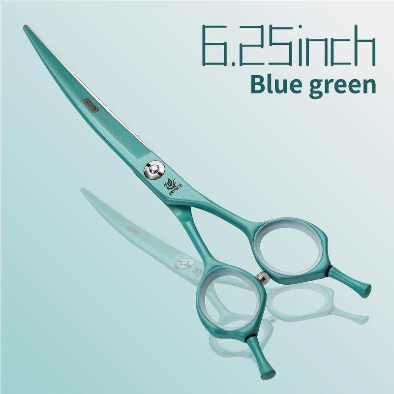 Fenice Professional JP440C Colorful 6.25&7.0 Inch Curved Grooming Scissors Pet Trimming Scissors for Dogs Cats