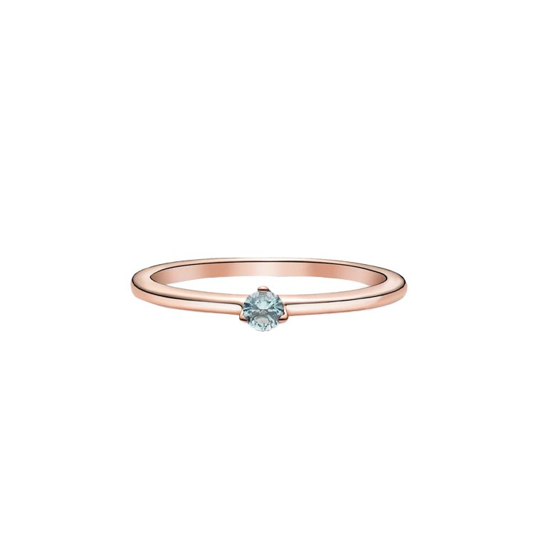 Pandora Light Blue Single Stone Alloy Ring Women rings 189259C02 Box,50