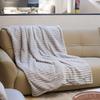Thick Solid Faux Rabbit Hair Ribbed Blanket Simple Soft Office Nap Sofa Blankets Skin-Friendly Fluffy Autumn and Winter Quilt