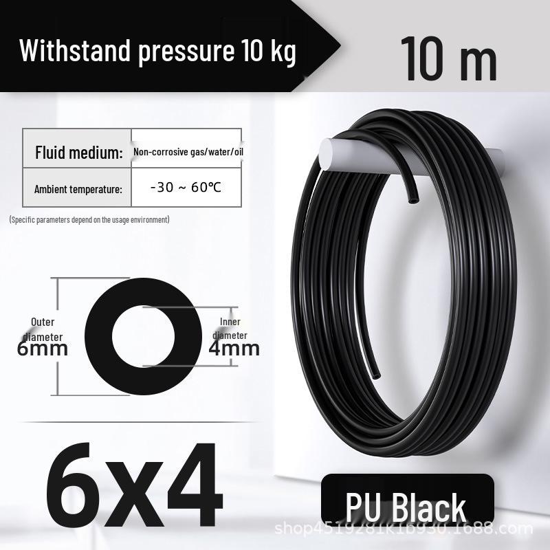Zhuo Ji 8mm High-Pressure Transparent PU Air Hose for Air Compressors (Sizes: 4/6/10/12/14/16)