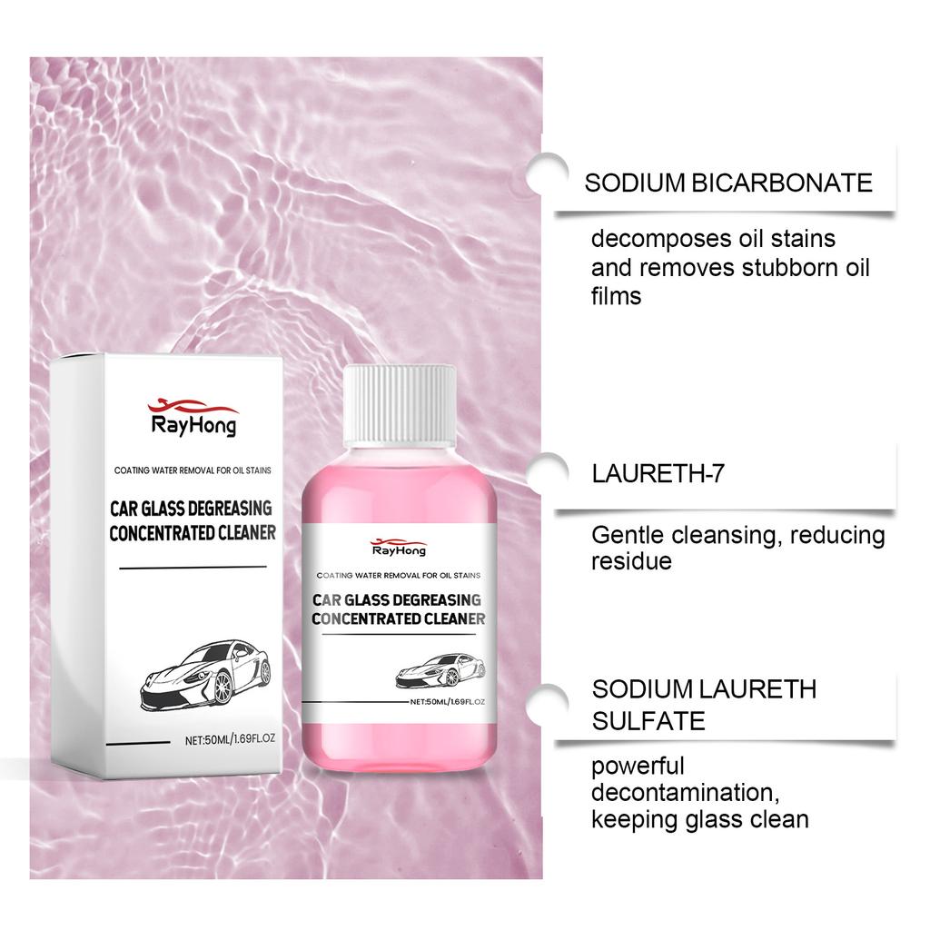 Car Windshield Oil Film Remover Powerful Auto Glass Window Stain Removal Concentrated Cleaner Front Windscreen Cleaning Spra50ML