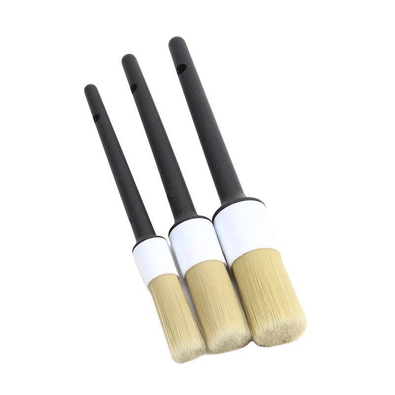 3PCS Car Exterior Interior Detail Brush Boar Hair Bristle Brushes for Car Cleaning Auto Detail Tools Dashboard Cleaning Brush