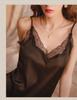 2024 Women's Sexy Ice Silk Lace Nightdress with Stylish Back