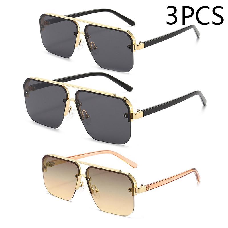 New Square Frame Sunglasses Europe And The United States Fashion Sunglasses Men And Women Half Frame Sunglasses