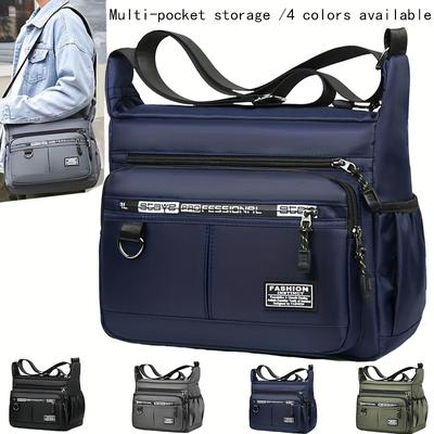 Oxford Cloth Waterproof Large Capacity Men's Crossbody Bag, Casual Travel Bag, Student Storage Sling Shoulder Bag
