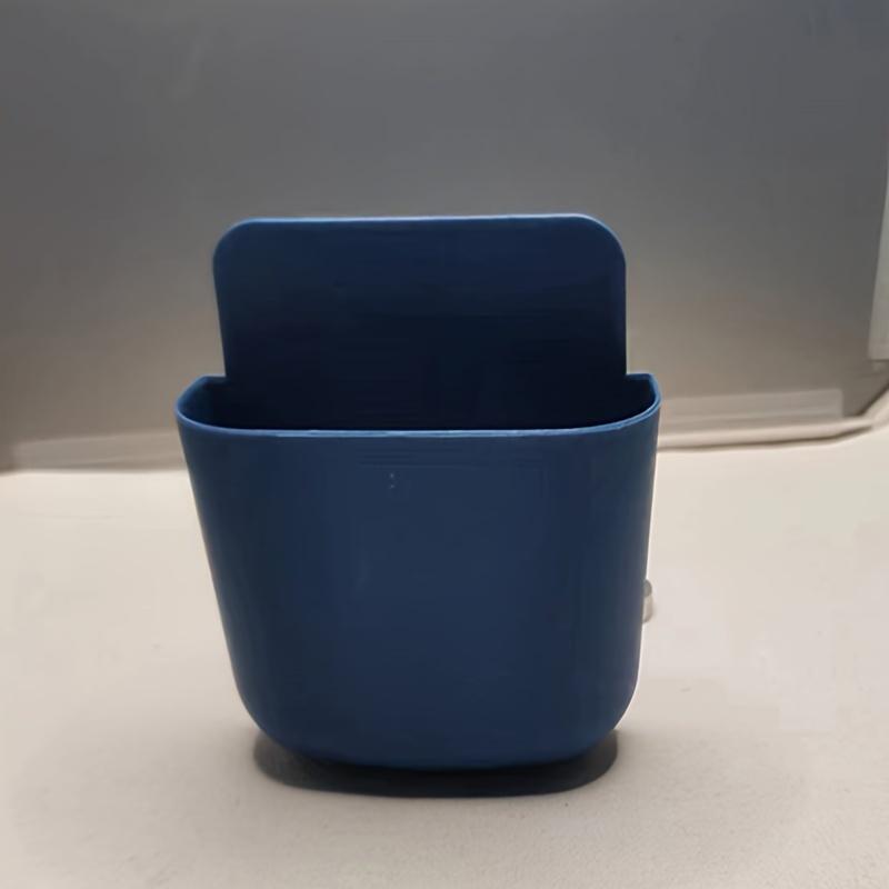 1PC Wall-mounted Storage Box Without Drilling Is Used for Remote Control and Mobile Phone Charging. Practical Hook for Mobile Phone Storage Rack