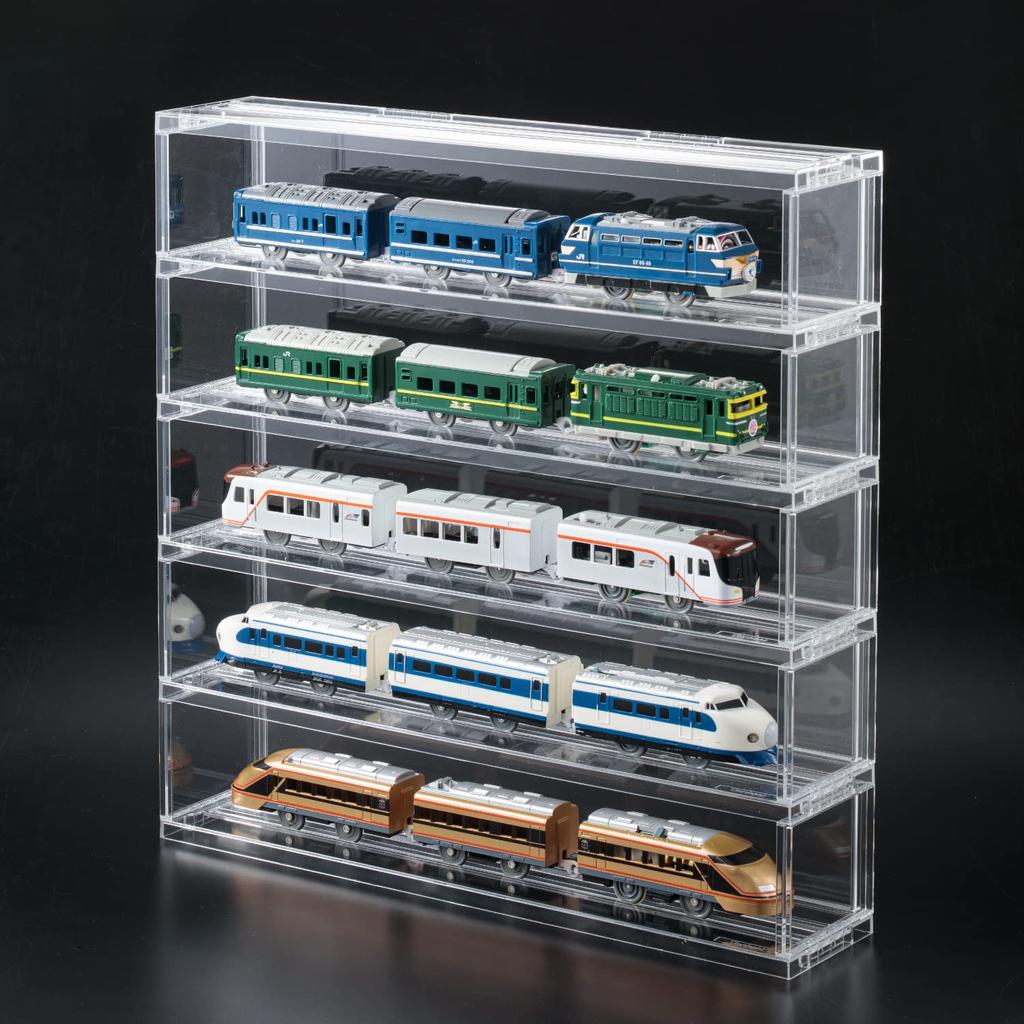 Clardepot Clear Rack for Model Acrylic Rail Toy Storage Train Toy Display Collection Rail Clardepot Trains, Case, Assembled, Case, Shelf, Case,