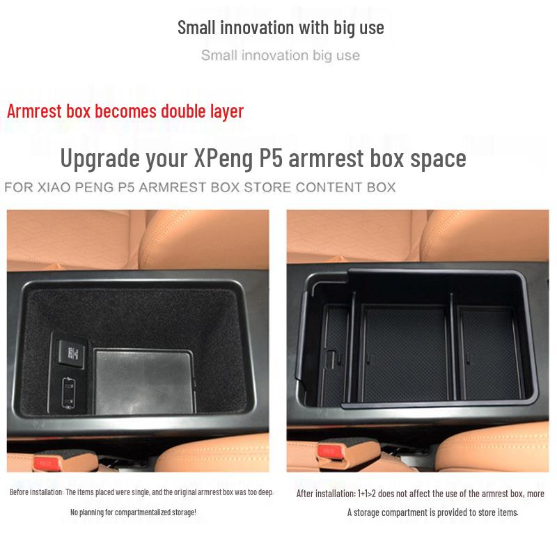 XPeng P5 Armrest Storage Organizer: Center Console Interior Accessory