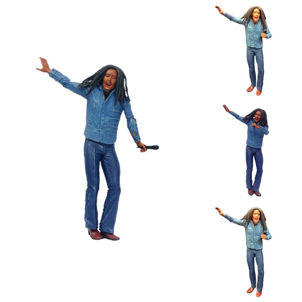 18cm PVC Bob Marley Sänger Figur Sammlerstück Spielzeug Mikrofon haltendes Modell Puppe