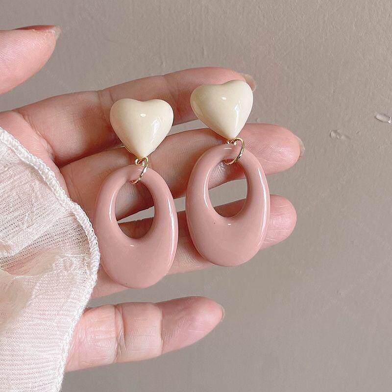 2025 New Retro Hong Kong Style Colorful Earrings: Luxury, High-End Studs, Exaggerated Fashion for Women