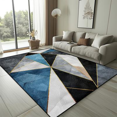Salon için Lüks Geometrik Halı Modern Dekorasyon Ev Halısı Yatak Odası İçin Yumuşak Makinede Yıkanabilir Halılar Büyük Kanepe Zemin Matları
