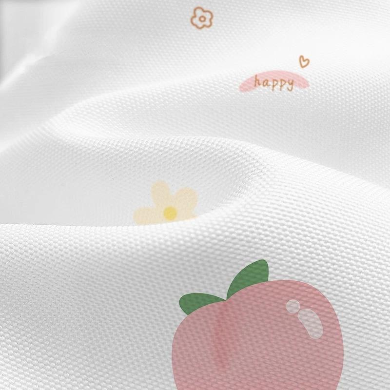 Shower Curtains 200cm Kawaii Fruit Cartoon Printed White Bathroom Curtain for Girl Waterproof with Hooks and Tieback Bath Decor