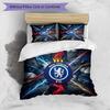 Set Lenzuola 3 Pezzi Stampato Chelsea FC Morbido Delicato sulla Pelle Lavabile Copripiumino e Federe Set Tutte le Stagioni Camera da Letto