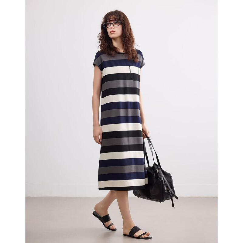 

Demana Women s Color Block Stripe Knit Midi Dress M