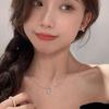 Rose Flower Small Diamond Necklace Girls Sweet and Temperament French High-end Niche Collarbone Chain