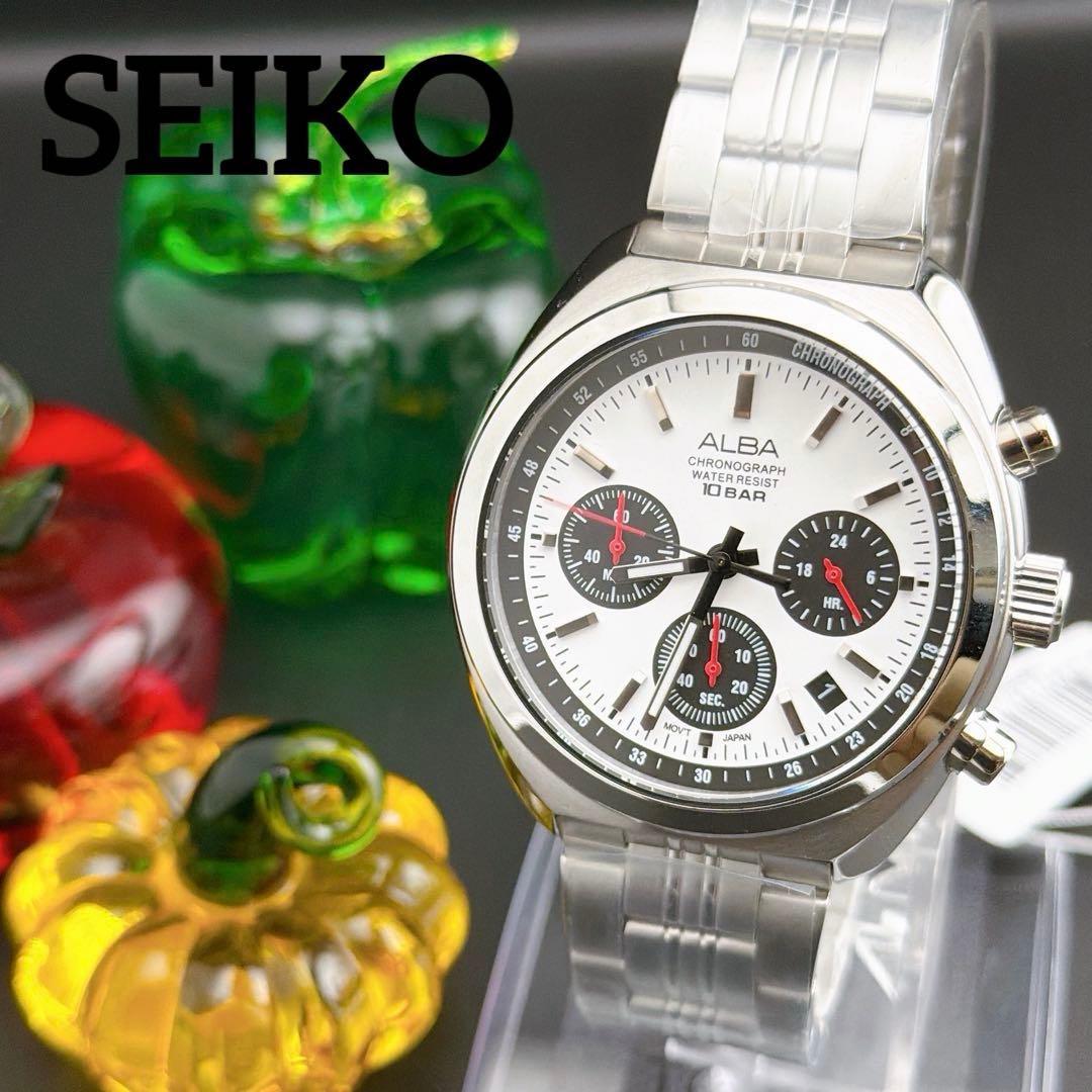 [Good condition, warranty included] Seiko Alba Chronograph Panda Quartz Men s Watch