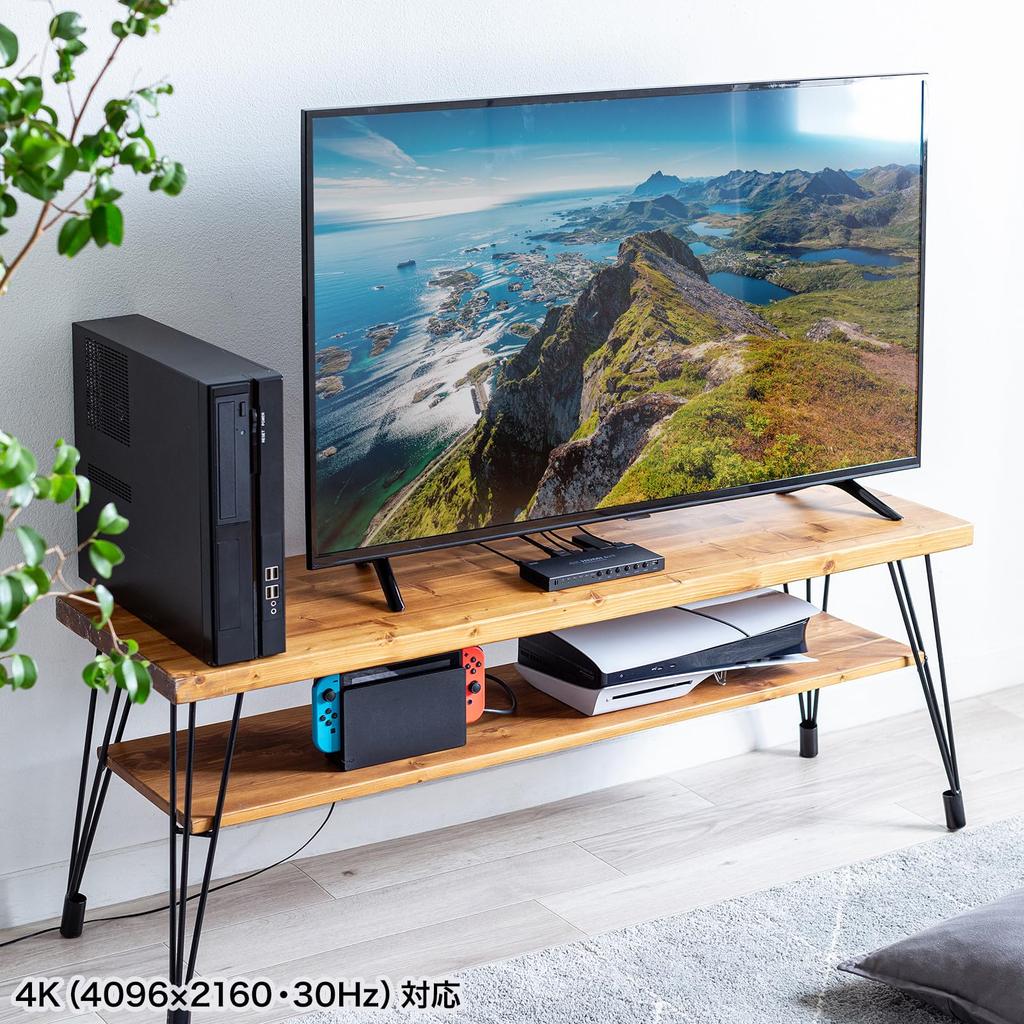 Sanwa Supply HDMI přepínač bezproblémové dálkové ovládání SW-UHD41RSL 4 vstupy, 1 výstup (kompatibilní s 4K, přepínání, v ceně)