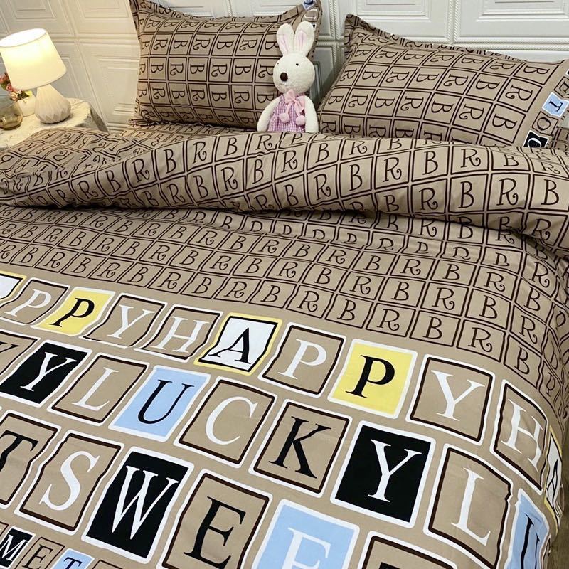 Simple Bedding Four-piece Set Single Double Light Luxury Trendy Home Student Dormitory Bedding