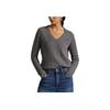 Polo Ralph Lauren Ribbed V-Neck Slim Fit Embroidered Pony Long Sleeve Sweater Women sweater 211888688-501