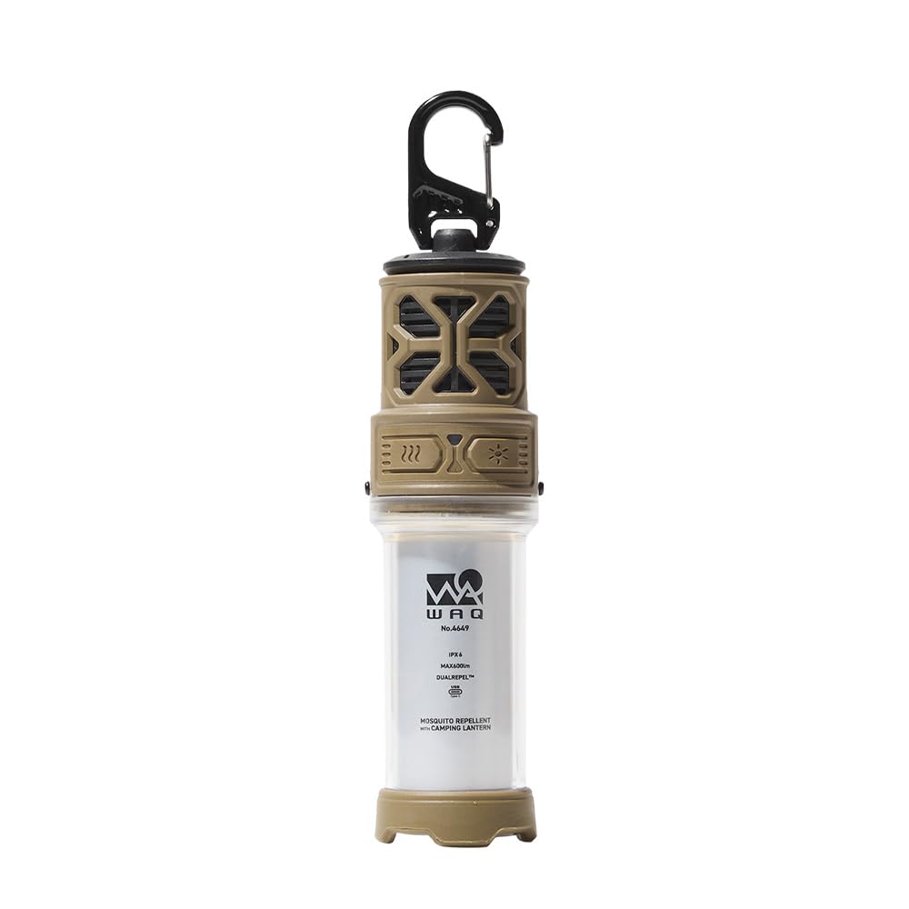 

WAQ REPELLENT LANTERN, Mosquito Repellent Lantern, Insect Repellent, 600lm, Waterproof, IPX6 LED Lantern, USB, Compact, High-Capacity Battery (TAN)