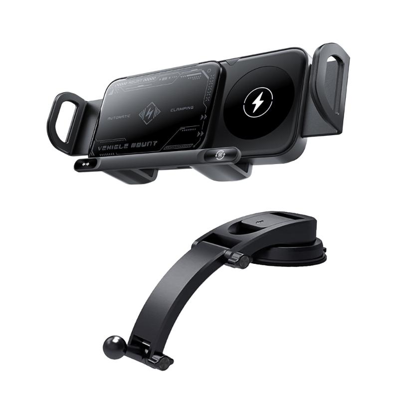 

Fast Charging Wireless Stand Holder Adjustable 360 Rotation for Phone Tablet Cooling System Stable Mount Universal чёрный