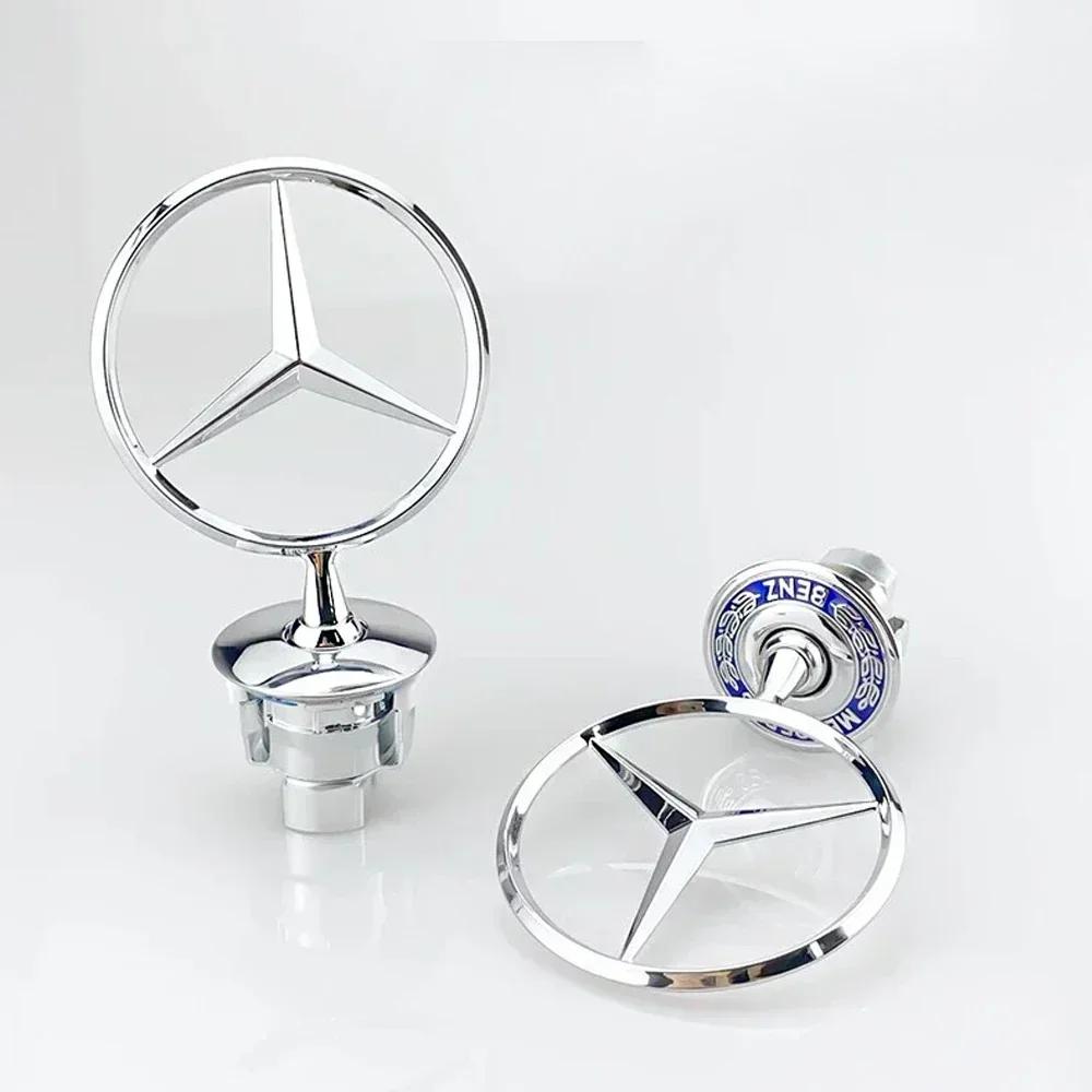 Car Sticker Star Bonnet-Badge Car Hood Front Chrome Logo Hood Marking for Mercedes Benz C E S Class W204 W205 W212 W213 W211 W22