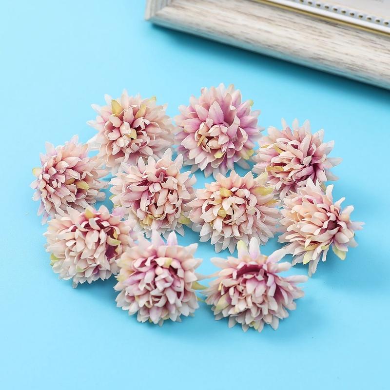 5/10PCs Artificial Flowers 4cm Silk Fake Flowers Heads for Home Room Dceor Wedding Marriage Decoration DIY Craft Gift Accessory