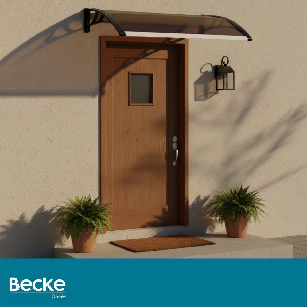 Door canopy 100 x 60 cm brown