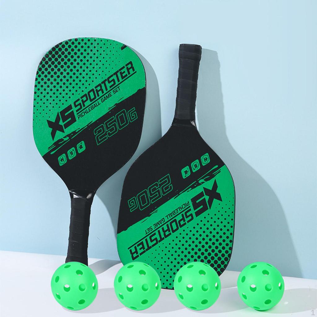 2 Stück Pickleballschläger Tragbar 4 Bälle für Fitnessstudio-Training Outdoor Blau