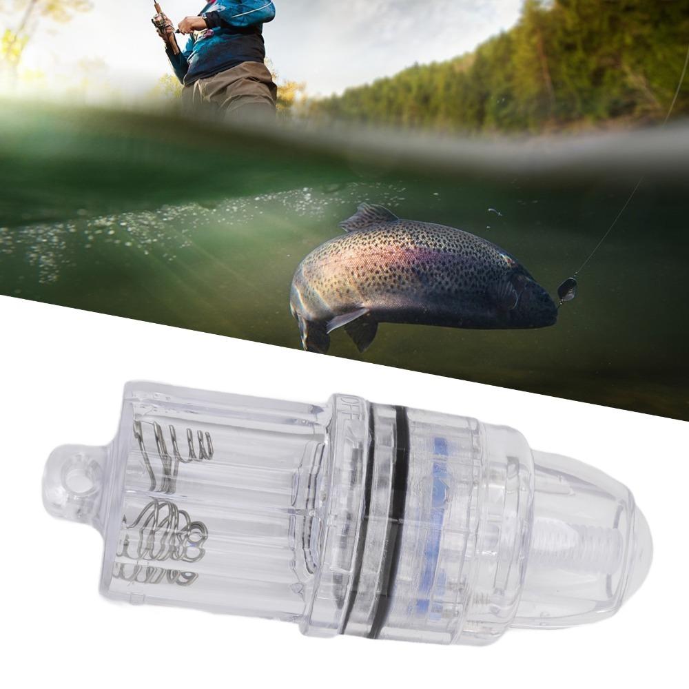 2PCS AA Battery Powered Fish Lure Light Transparent Plastic Underwater Fish Light  Trolling