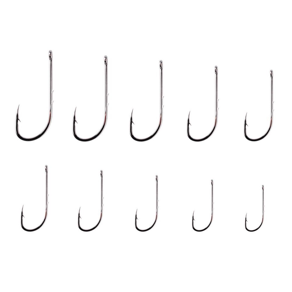 Anti-rust Sharp Offset Narrow Bait Hook Barbed Fishhook High Carbon Steel Long Shank Fishing Hook