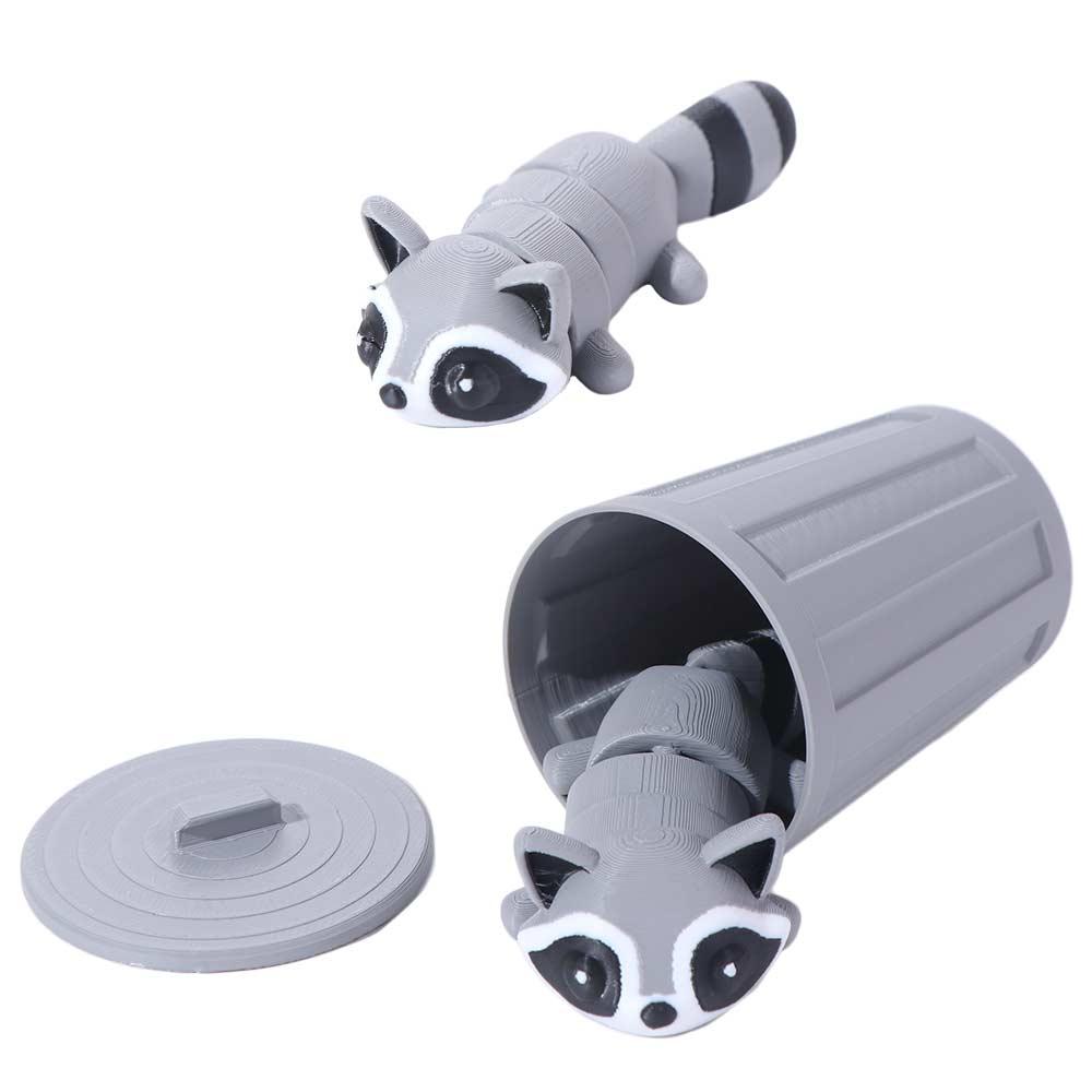 3D Printed Raccoon Figure Toy Models Cute Articulated Raccoon Toy Stress Relief Toy  Room Decor