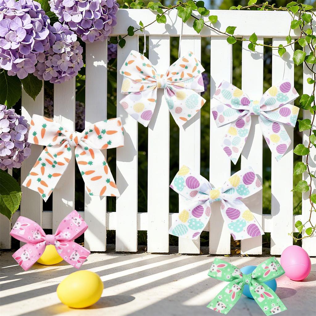 Spring Easter Cartoon Easter Egg Ribbon DIY Bow Gift Box Packaging Ribbon Party