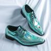 Hot Luxury Pink Mens Patent Leather Shoes Designer High Quality Pointed Chelsea Formal Shoes Man Dress Wedding Party Shoes Men