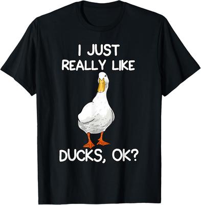 I Just Really Like Ducks Lover Gifts Duck Owner Gift Tshirt Couple Kawayi Funny Shirt Personalized Clothing Camiseta Hombre