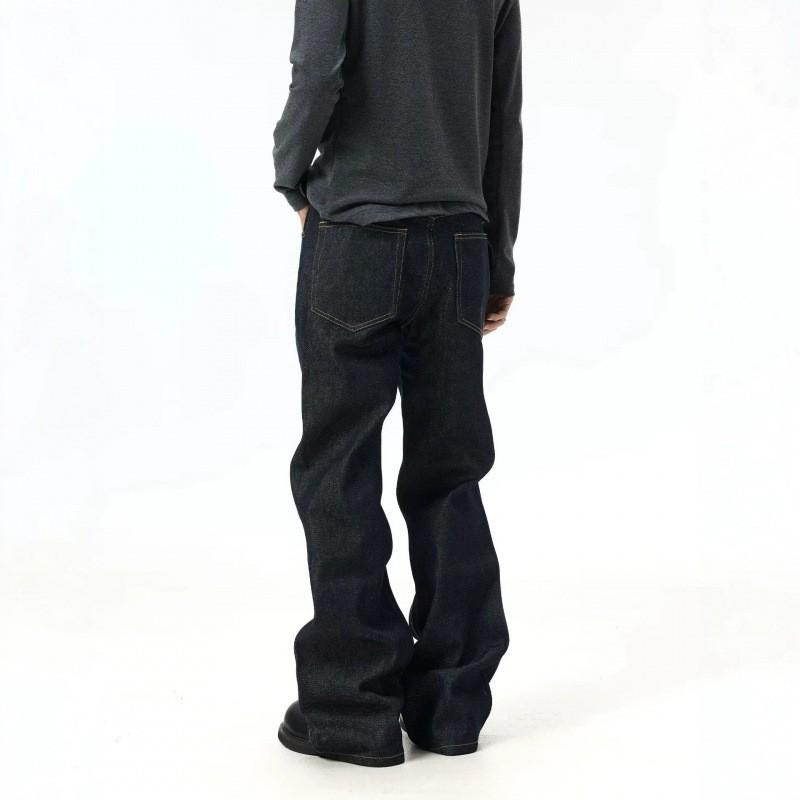 Womens High-Waisted Wide-Leg Straight Cut Denim Jeans Black Washed Cotton Blend Casual Pants