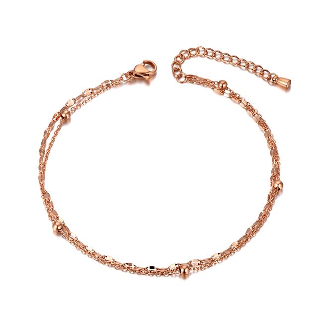 

Lokaer модный двухслойный браслет на щиколотку с цепочкой и звеньями для женщин, босоножек, браслетов на щиколотку, готических бохо-ювелирных изделий в подарок A20002 21cm