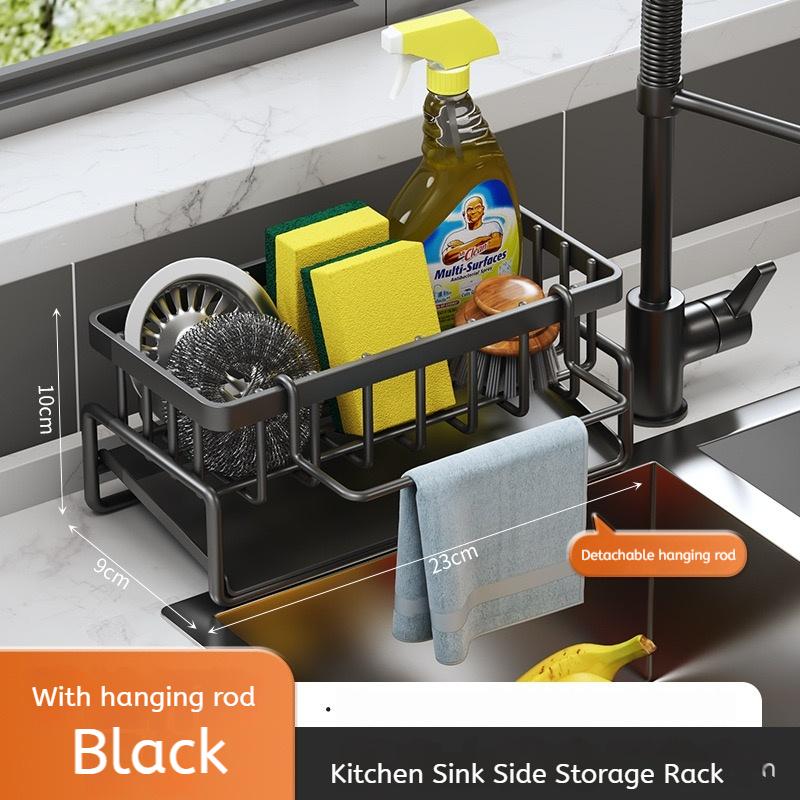 Kitchen Stainless Steel Sink Drain Rack Sponge Storage Faucet Holder Soap Drainer Towel Rack Shelf Organizer Kitchen Accessories