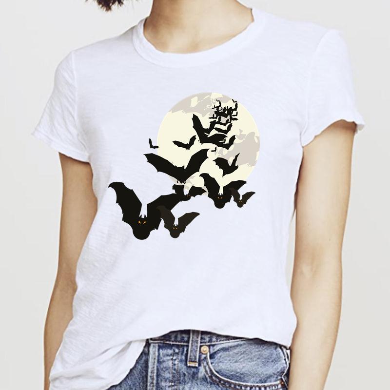 Women T-Shirts Cat Sweet New 2025 Fall Halloween Short Sleeve T-Shirt Female Harajuku Thanksgiving Graphic Oversized Tshirt Tops